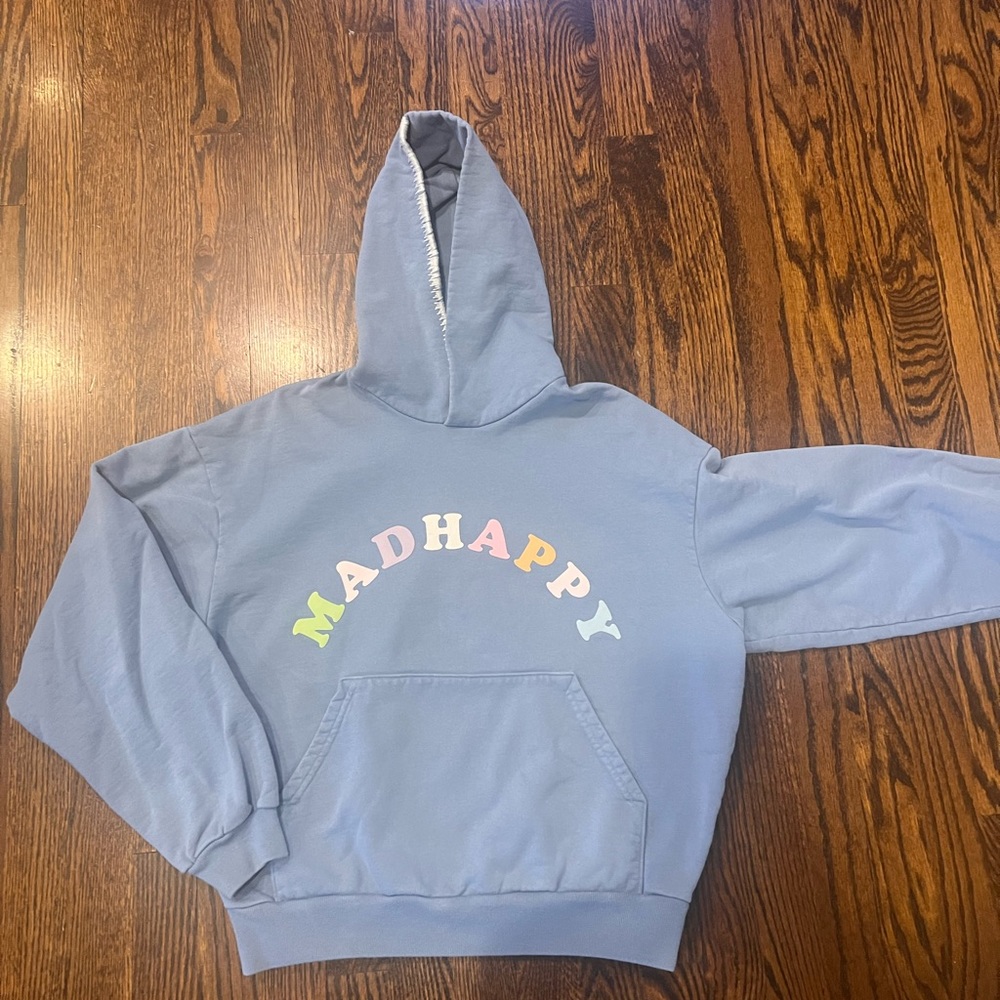 Madhappy Blue Hoodie with Multicolor Logo